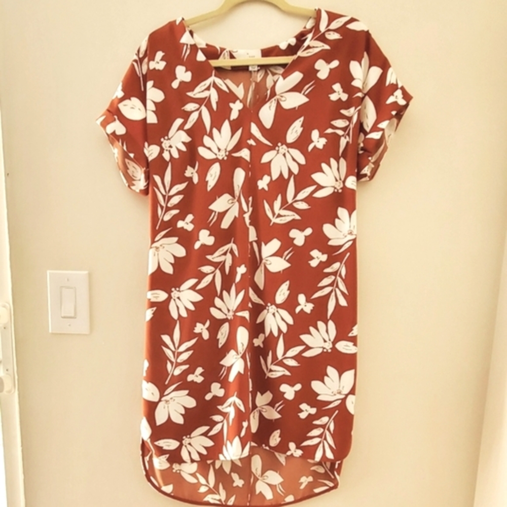 A New Day Floral Print Shift Dress Medium NWT